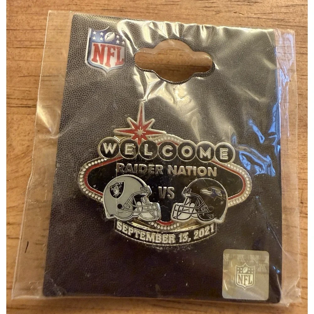 Welcome Raiders Nation vs Baltimore Ravens Game Day Pin 09/13/2021 NFL Football